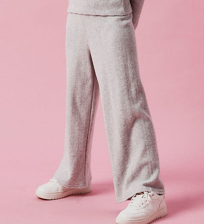 Name It Byxor - Våffeltyg - NkfTulpu - Light Grey Melange