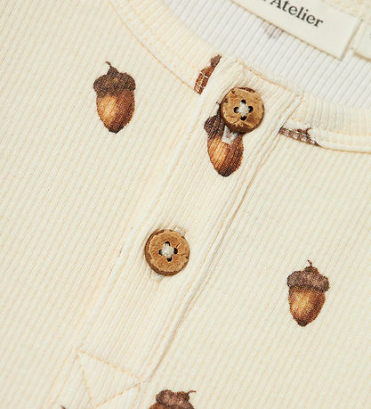 Lil' Atelier Bluse - Rib - NmmGavo - Turteltaube/Eichel