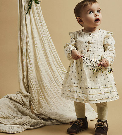 Lil' Atelier Klänningsbody L/Æ - NbfRaisa - Turtleduva m. Blommo