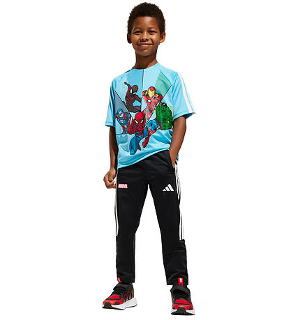 adidas Performance Stuttermabolur - LK MRVL SM T - Brcyan/White/