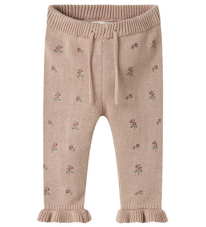 Lil' Atelier Trousers - Knitted - NbfEmlen - Shadow Gray w. Flow