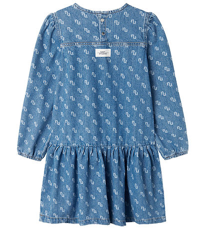 Name It Kleid - NkfRuna - Medium+ Blue Denim m. Print