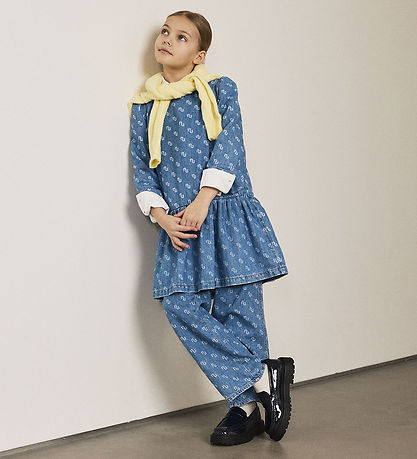Name It Kleid - NkfRuna - Medium+ Blue Denim m. Print