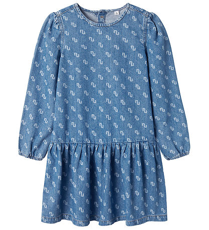 Name It Kleid - NkfRuna - Medium+ Blue Denim m. Print