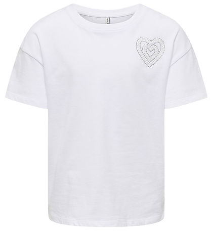 Kids Only Stuttermabolur - KogAntonia - Bright White/Rhinestone 