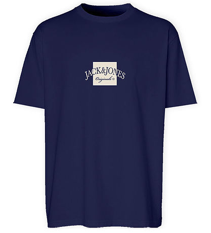Jack & Jones Stuttermabolur - JorBoston - Ocean Cavern M. Prenta