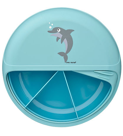 Carl Oscar Snackbox - BentoDisc - 18 cm - Blau m. Delphin