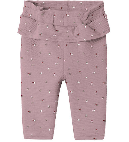 Name It Trousers - NbfTusia - Elderberry w. Flowers
