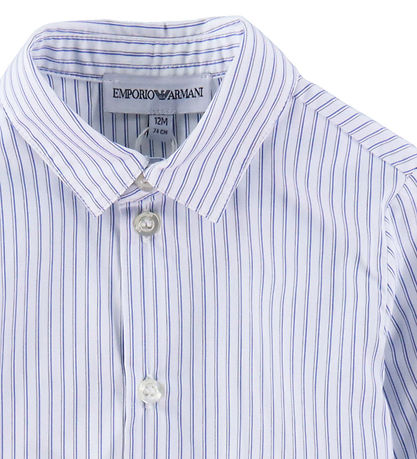 Emporio Armani Overhemd - Wit/Blauw Gestreept