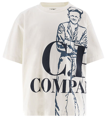 C.P. Company Stuttermabolur - Grisja White M. Rykugt Blár/Dökkbl