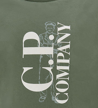 C.P. Company T-Shirt - Armygrün m. Weiß/Mattgrün