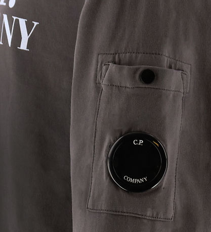 C.P. Company Hoodie - Dark Grey w. White