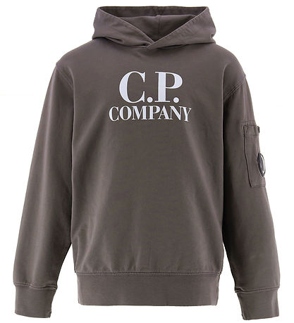 C.P. Company Hoodie - Dark Grey w. White
