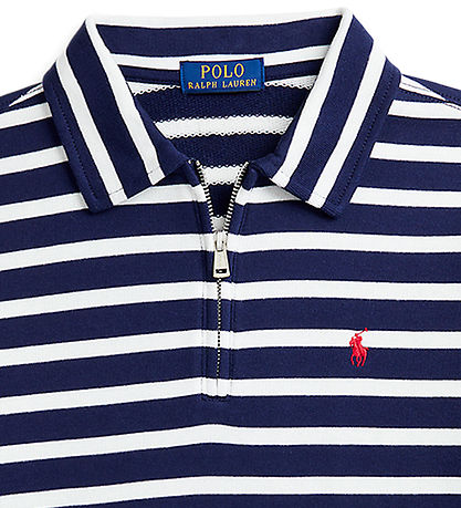 Polo Ralph Lauren Poloshirt m. Reißverschluss - Navy/Weiß gestre