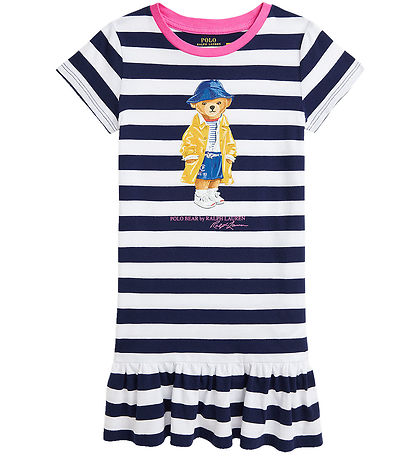 Polo Ralph Lauren Kleid - Navy/Weiß gestreift m. Kuscheltier