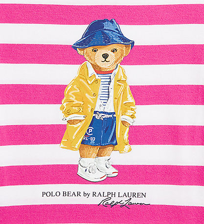 Polo Ralph Lauren T-shirt - Pink/White Striped w. Soft Toy