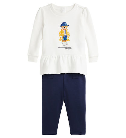 Polo Ralph Lauren Sweatshirt/Leggings - White/Navy w. Soft Toy
