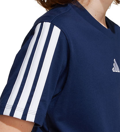 adidas Performance Stuttermabolur - J 3S - Dkblue/White