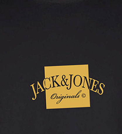 Jack & Jones Stuttermabolur - JorBoston - Svart M. Prentað