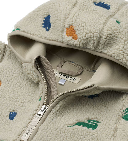 Liewood Fleece Jacket - Mara - Dinosaur/Mist Embroidery