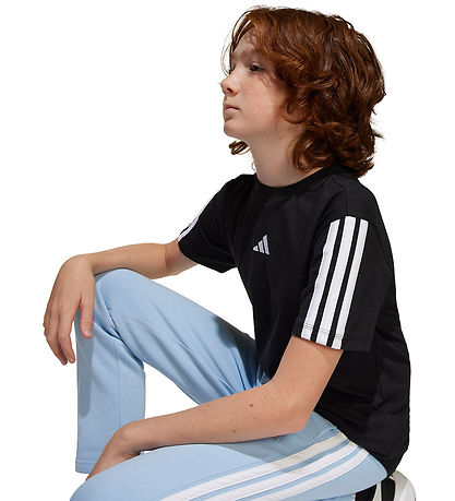 adidas Performance Stuttermabolur - 160 - Svart/Hvítur