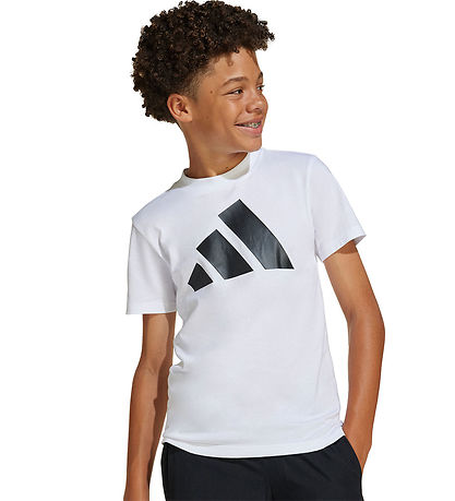 adidas Performance Stuttermabolur - 160 - Hvítt/Svart