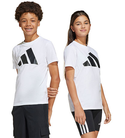 adidas Performance Stuttermabolur - 160 - Hvítt/Svart