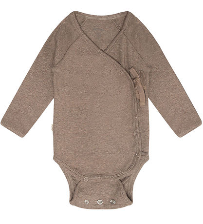 That's Mine Wrap Bodysuit L/æ - Rib - Becca - Brown Melange