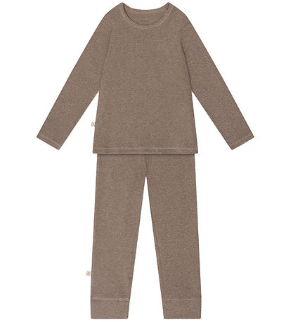 That's Mine Pyjama Set - 2 Parts - Rib - Christer - Brown Melang