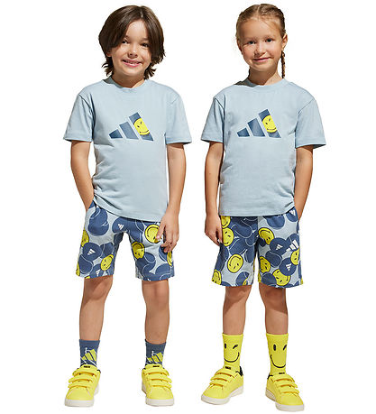 adidas Performance Stuttermabolur/Peysubuxur - Bláar/Gult M. bro