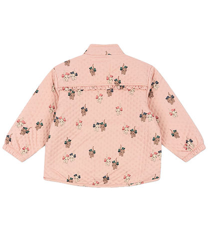 Konges Sløjd Thermo Jacket - Bow Kitty Pink w. Ruffles