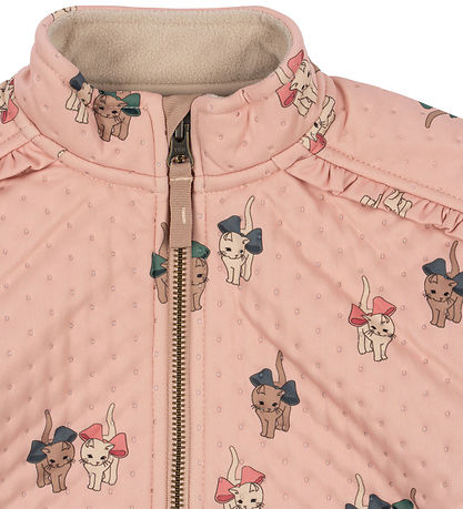 Konges Sløjd Thermo Jacket - Bow Kitty Pink w. Ruffles