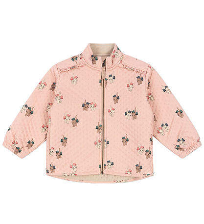 Konges Sløjd Thermo Jacket - Bow Kitty Pink w. Ruffles
