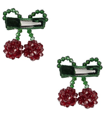Konges Sløjd Haarspange - 2er-Pack - Cherry - 4x4,5 cm - Rot/Gli