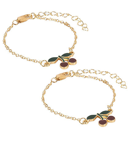 Konges Sløjd Armband - 2er-Pack - Cherry Bestie - Gold