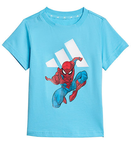 adidas Performance Stuttermabolur/Stuttbuxur - Marvel - Björt bl