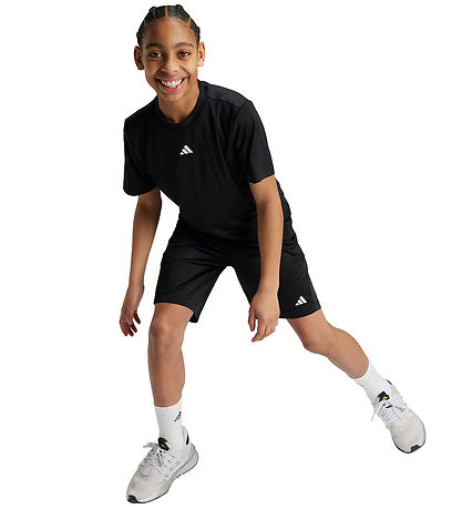 adidas Performance Stuttermabolur - Svart/Hvítur