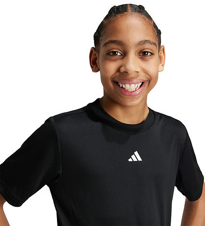 adidas Performance Stuttermabolur - Svart/Hvítur