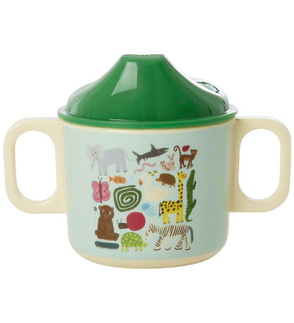 Rice Geschirr-Set - Melamin - 4 st. - Wildlife Print - Minze