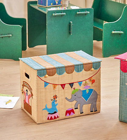 Rice Storage Basket - Raffia - Large - Circus Theme