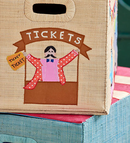 Rice Storage Basket - Raffia - Large - Circus Theme