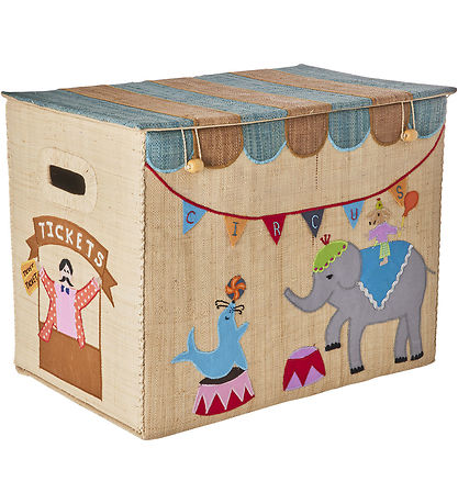 Rice Storage Basket - Raffia - Large - Circus Theme