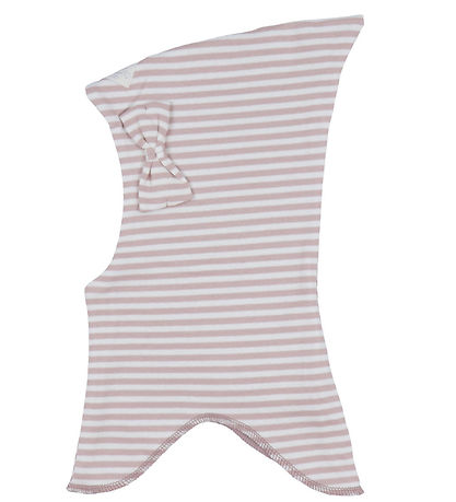 Racing Kids Balaclava - 2-layer - Dusty Rose/Ivory w. Bow