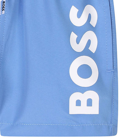 BOSS Sund stuttbuxur - Blár M. Hvítur