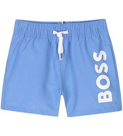 BOSS Sund stuttbuxur - Blár M. Hvítur