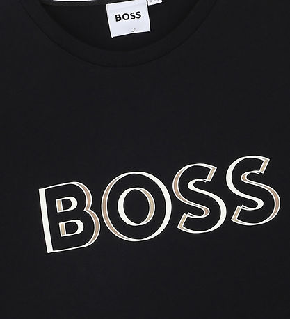 BOSS Stuttermabolur - Svart M. Prentað
