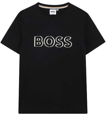 BOSS Stuttermabolur - Svart M. Prentað
