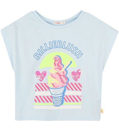 Billieblush T-Shirt - Ice Wasser m. Print/Glitzer