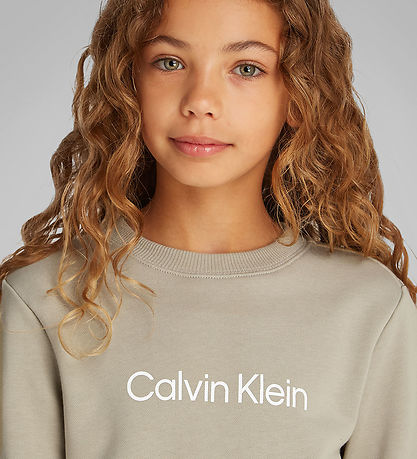 Calvin Klein Peysa - Inst. Lógó - Laurel Oak Grey