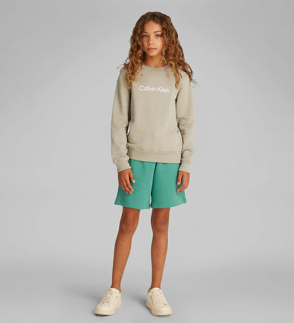 Calvin Klein Peysa - Inst. Lógó - Laurel Oak Grey
